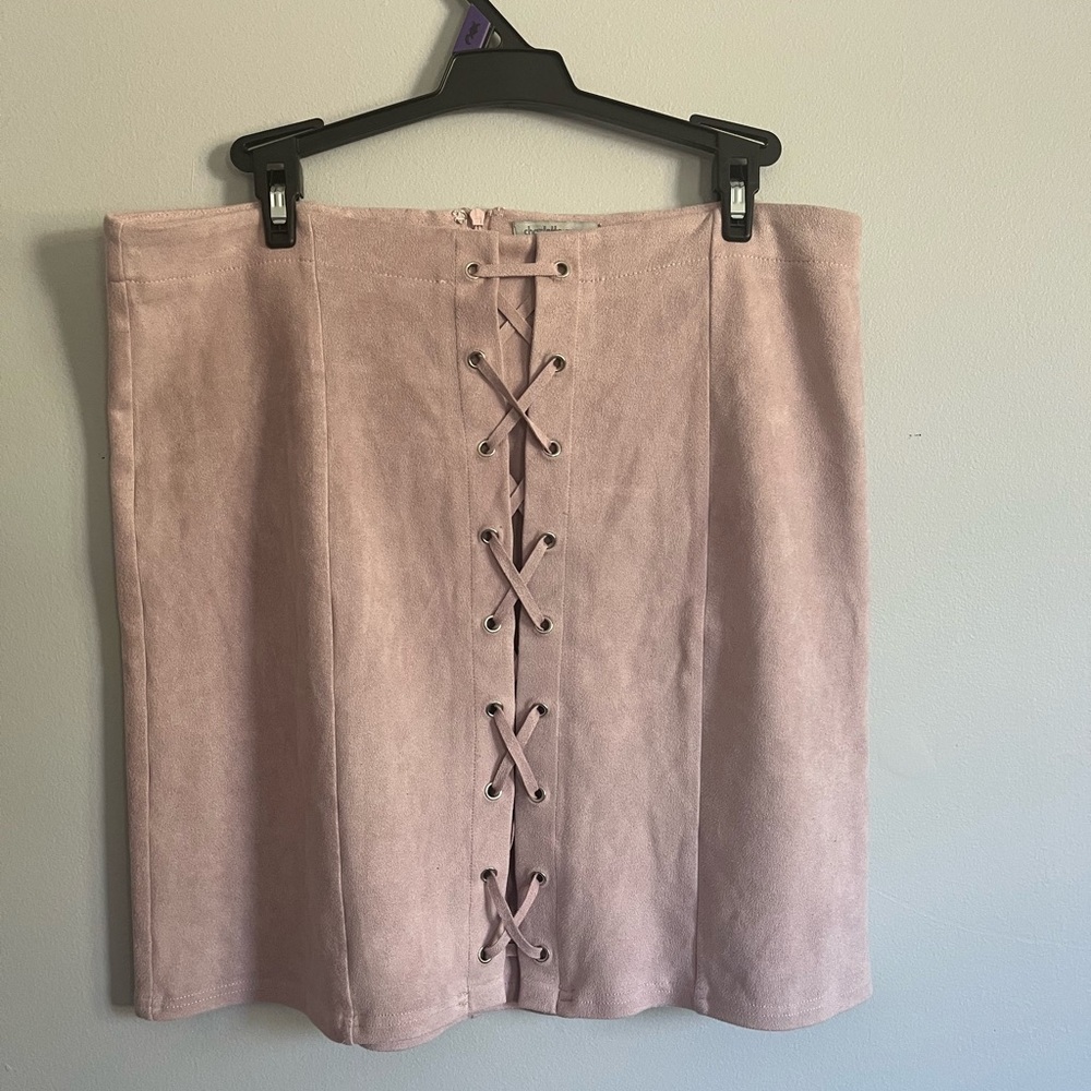 Charlotte  Russe NWOT faux suede lavender skirt SZ L